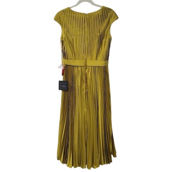 MAC DUGGAL 26483 Pleated Cap Sleeve Satin Midi Gown Size 6 New w/ Tag MSRP $338 - Picture 11 of 16